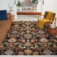 thumbnail image 3 of SAFAVIEH Blossom Lennon Floral Wool Area Rug, Charcoal/Multi, 6' x 6' Square, 3 of 13