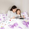thumbnail image 5 of Manfei Purple Ribbon Bow 7pcs Bedding Comforter Set For Girls,Kawaii Dreamy Bowtie Pattern Queen Bedding Sets,Reversible, 5 of 7