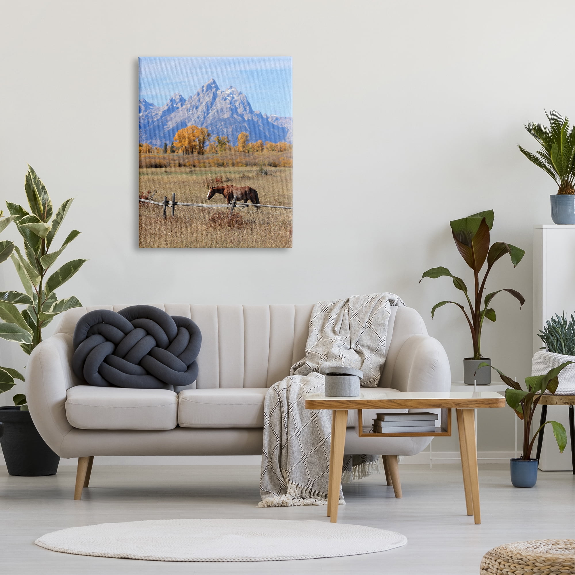 Stupell Industries Mountain Nature Horse Landscape Photography Gallery Wrapped Canvas Art Print Wall Art, 30 x 40