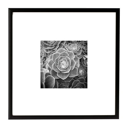 Metal Frame Art Golden State Art, 8x8 Metal Wall Photo Frame Collection, Aluminum Black Photo Frame with Real Glass ()
