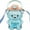 Blue, variant on 34oz Cute Kawaii Bear Water Bottle, Leakproof Portable Jug with Adjustable Strap for School and Travel