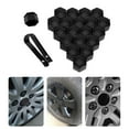 thumbnail image 3 of 20Pcs Car Wheel Nut Caps Auto Hub Screw Cover Thread Design Dust-Proof Bolt Rims Exterior Decoration High Fixation with a Clip 19mm Black, 3 of 8