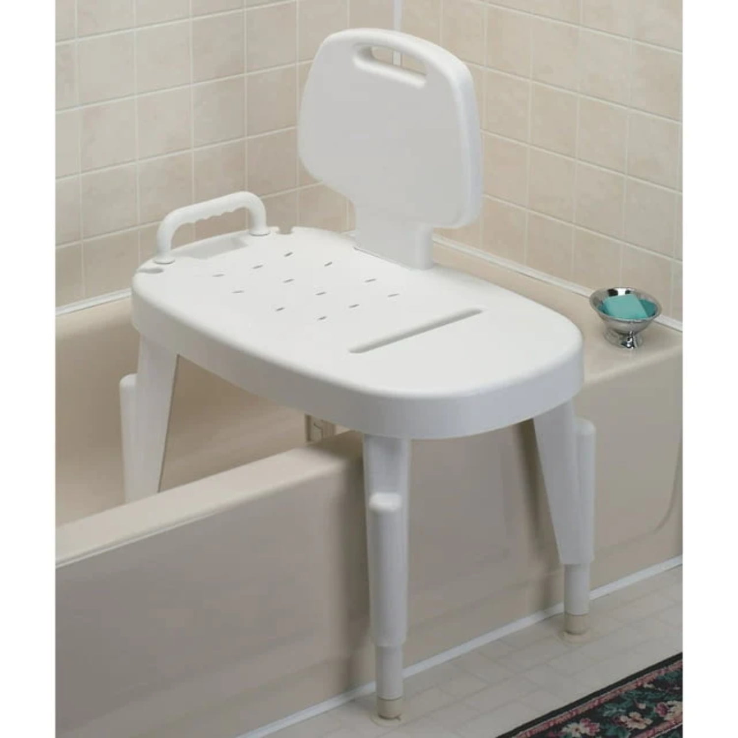 Adjustable shower transfer bench