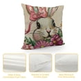 thumbnail image 4 of PHYHOO Hello Easter Bunny Eggs Truck Decorative Throw Pillow Covers, Spring Welcome Peeps Retro Porch Outdoor Home Decor, Floral Farmhouse Stripes Holiday Sofa Couch Cushion Case White, 4 of 5