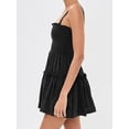thumbnail image 5 of Women's Smocked Frill Cami Mini Dress with Tiered Ruffles and Stretch Polyester 100% Fabric for Summer Occasion, 5 of 12