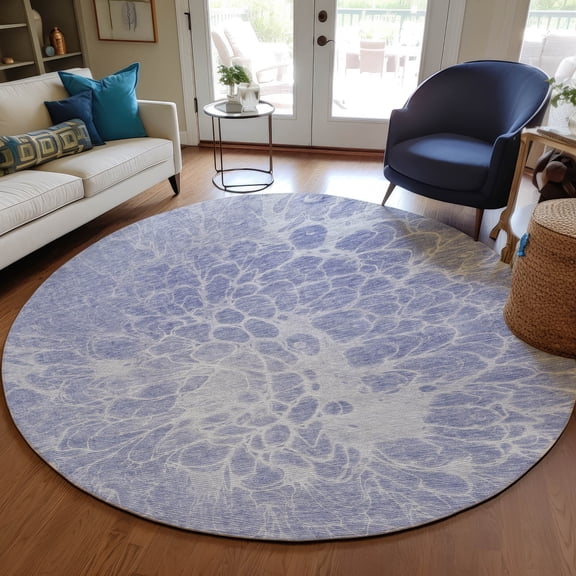 Addison Rugs Chantille Indoor/Outdoor Transitional Modern Lavender Washable Round Rug, 8' x 8'
