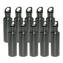 Stainless Steel Water Bottles 26 oz. Set of 10, Bulk Pack - Reusable, Leak Proof, Perfect for Gym, Hiking, Camping, Outdoor Sports - Grey