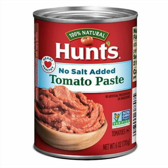 Hunts Tomato Paste No Salt Added, Keto Friendly, 6 Oz - Pack of 2