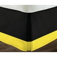 thumbnail image 3 of D.N.G. BEDDINGS Luxury 1 Piece Split Corner Two Tone Tailored Bed Skirt, King Size 6 Inch Deep Pocket, 800 Thread Count, 100% Egyptian Cotton, Solid Black/Yellow Color., 3 of 3