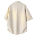 thumbnail image 4 of hotojiny Men T Shirts Loose Fit Half Sleeve Casual Streetwear Fashion Striped Tops Lightweight Collared Shirt Summer Clothes, 4 of 4