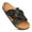 Black, variant on Cork Recovery Slides for Women with Plantar Fasciitis Relief Comfortable Suede Footbed with Adjustable Buckle Cross Strappy Slip on Casual Travel Walking Beach Ladies Sandals