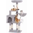 thumbnail image 1 of Árbol de Gatos, 3 Niveles Torre Árbol Rascador con Poste Rascador, Torre Grande para Gatos con Plataforma Acolchada y Pompón,para Gatos Pequeños Medios, 1 of 7
