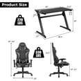 thumbnail image 3 of Goplus Z-Shaped Racing Style Desk &  Massage Gaming Chair Set for Home Office, 3 of 3