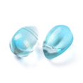 thumbnail image 3 of 20pc Transparent Glass Charms Glitter Gold Powder Teardrop Cyan 9x6x5mm Hole: 1mm, 3 of 3