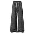 thumbnail image 4 of Mens Casual Pants Spring Summer Print Loose Fit Wide Leg Sweatpants Drawstring Elastic Waist Straight Casual Trousers Outdoor Athletic Casual Outfits, 4 of 9