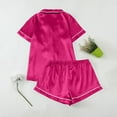 thumbnail image 5 of Womens Pjs Sets Sevevn Women's Short Sleeve Sleepwear Button Down Satin 2 Piece Pajama Set, 5 of 7