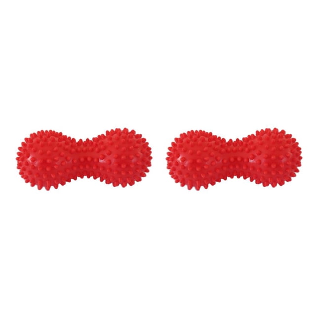 bedienty Peanut Spiky Massage Ball Trigger Point Foot Roller Relief Pain Muscle for Relax red 2Set