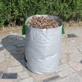 thumbnail image 2 of Paquete de 2 bolsas de residuos de jardín de 120l, reutilizables, resistentes a desgarros, impermeables con asas, contenedor de basura para piscina de césped de 45X63cm, 2 of 5
