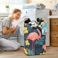 thumbnail image 5 of Yayeee Freestanding Laundry Hamper with Handle Collapsible Large Storage Basket for Clothes, Pink Floral Flamingo, 5 of 7