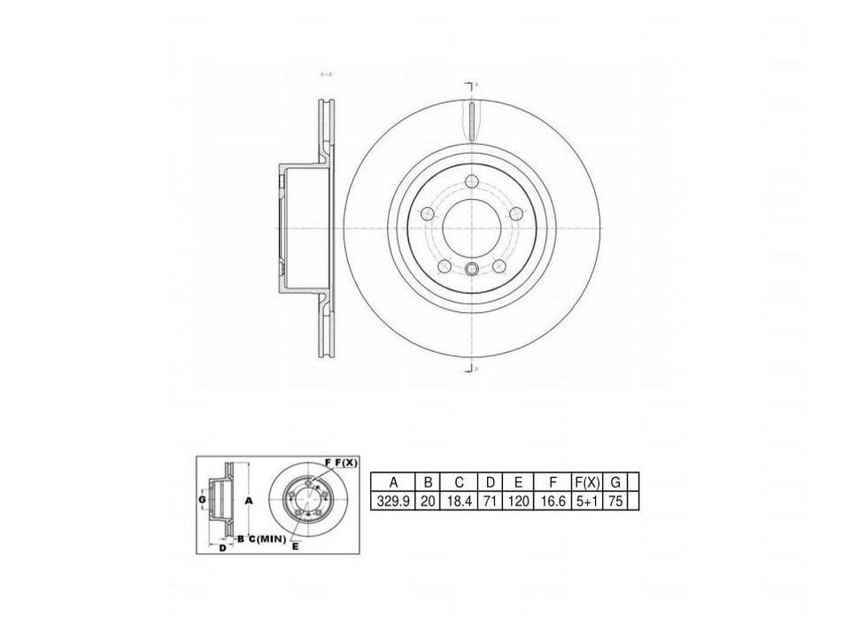 UltraHC Coated High Carbon Brake Rotor, Rear UR004409, BMW X3 2017-2011