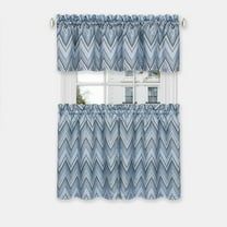 Achim Avery Window Curtain Tier Pair and Valance Set, 58 x 36, Ice Blue