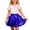 Dark Blue, variant on Girls Glitter Tiered Cake Dress With Ruffle Hem And Shiny Party Tutu Dress For