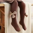 thumbnail image 4 of IROINNID Discount Girl Socks Thigh-High Socks Girls Children's Pantyhose Cute Bowknot Non-slip Keep Warm Pantyhose Bottoming Socks,Coffee, 4 of 5