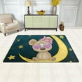 thumbnail image 3 of SKYSONIC Lightweight Carpet Mats Area Soft Rugs Floor Mat Doormat Decoration for Rooms Entrance 31 x 20 inches Mouse Girl Sitting On The Moon, 3 of 6
