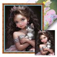thumbnail image 1 of Kit de punto de cruz con estampado de animales para niña, hilo de algodón ecológico, bordado completo, 11CT, 1 of 9