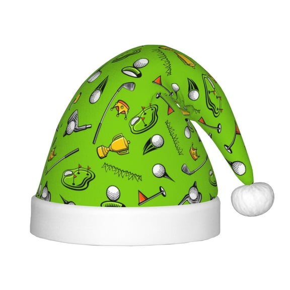 Naloa Golf Sport Club Santa Hat for Kids Baby Christmas Hats,Girls Boys Toddler Plush Xmas Holiday Hat,Luxury Santa Claus Hat