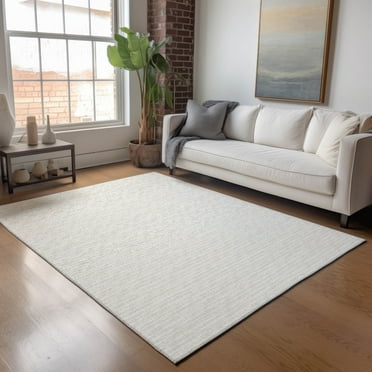 Addison Rugs Mayfield Washable Transitional Stripes Linen Rectangle Rug, 10' x 14'