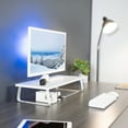 thumbnail image 5 of VIVO White Wood 24" Wide Desktop Stand Ergonomic TV Monitor Riser Desk Organizer, 5 of 9
