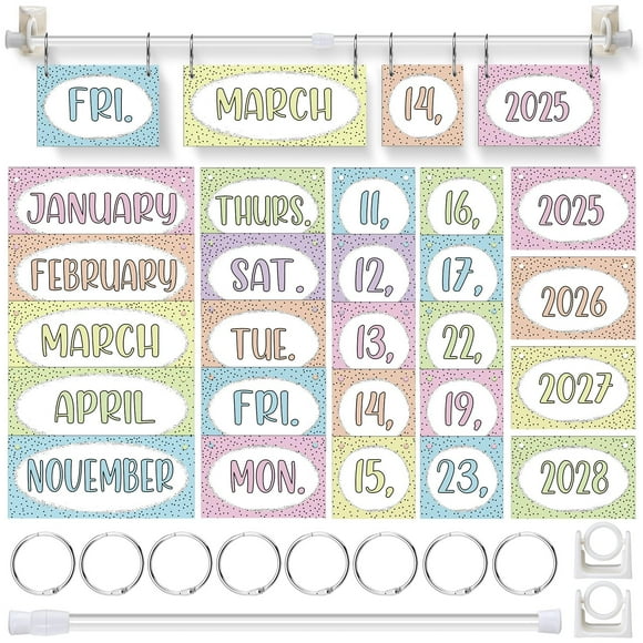 Set de tablones de anuncios TecUnite Pastel Calendar Girl 2025-2028