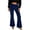 Dark Blue, variant on Women’s Velvet Wide Leg Pants, Elastic High Waisted Flared Trousers with Pockets, Plus Size Long Oversized Boot Cut Bell-Bottoms, Tummy Control Casual Work Business Pants