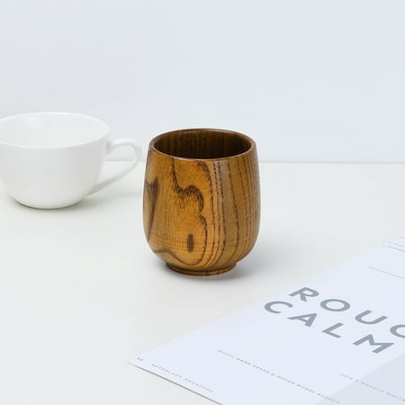 

Siaonvr Wooden Cup Primitive Handmade Natural Wood Coffee Tea Drinking Mug Durable Trave