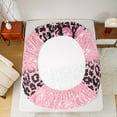 thumbnail image 5 of jejeloiu Cartoon Cheetah Pattern Twin Sheet Sets,Chic Glitter Print Twin Fitted Sheet,Pink Leopard Print Flat Sheet For Girls Teens,Breathable Home Decor,3pcs, 5 of 7