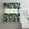 thumbnail image 2 of Tropical Hawaiian Palm Tree and Colorful Flowers Kitchen Curtains Set 3 Piece, 27.5x24 Inch Polyester Valance and Tier Panels for Island Inspired Decor, 2 of 6