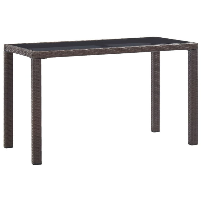 vidaXL Table de Jardin Marron 123x60x74 cm Rotin Synthétique