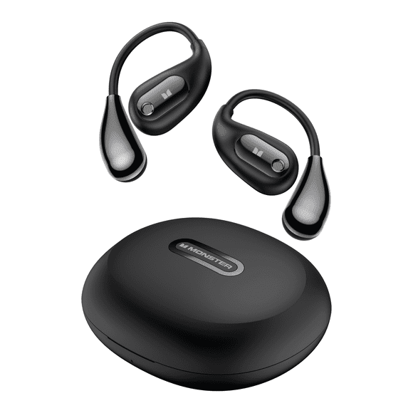 Refurbished Monster AC210 Open Ear Bluetooth 5.4 Wireless Earphones, Black
