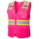 thumbnail image 1 of Chaleco de seguridad HSHCH compatible con ANSI rosa con bolsillos M, 1 of 6