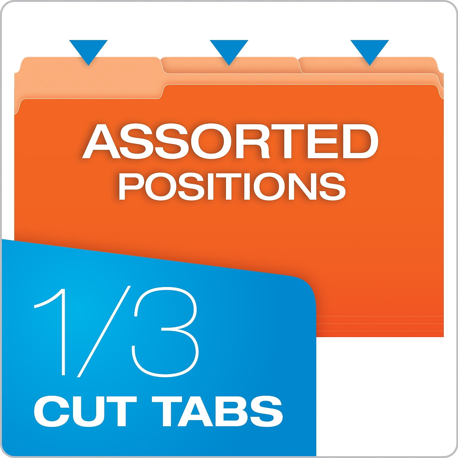 Pendaflex Interior File Folders 1/3 Cut Top Tab Legal Orange 100/Box 435013ORA