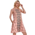 thumbnail image 2 of Vestido de verano sin mangas con estampado floral bohemio elescat, talla XL, rosa, 2 of 6