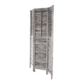 thumbnail image 6 of DecMode 48" x 67" Gray Wood Distressed Shutter Top 3 Panel Room Divider Screen with Brown Accents, 1-Piece, 6 of 9