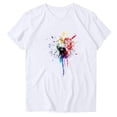 thumbnail image 4 of Sexlip Women's Abstract Print Short Sleeve T Shirt Versatile Design Soft Fabric Daily Casual Wear White XL, 4 of 4