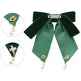 thumbnail image 3 of DARING DIVA Women's Retro Velvet Ribbon Pre-Tied Bow Tie Green, 3 of 5