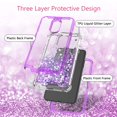 thumbnail image 3 of LG Stylo 4 Case, LG Stylo 4 Plus Case, LG Stylo 4 Phone Case,Three Layer Hard Clear Glitter Sparkle 3D Flowing Liquid Heavy Duty Sturdy Shockproof Protective Bling Case for LG Stylo 4 - Purple, 3 of 6