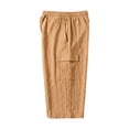 thumbnail image 7 of cfhntfmh Mens Capri Pants Casual Lightweight Elastic Waist Cargos Drawstring Beach Yoga Pants with Pockets (Yellow,X-Large), 7 of 7
