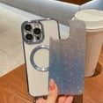 thumbnail image 3 of Compatible with iPhone 13 Pro Max Magnetic Gardient Glitter Case, Plating Bling Cute Case with MagSafe for Women Girls Full Camera Protector Back Cover for iPhone 13 Pro Max 6.7'' Blue, 3 of 14