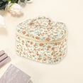 thumbnail image 3 of Unique Bargains 1 Pc Women Large Floral Print Makeup Bag for Travel Vacation Orange Polyester, 3 of 3