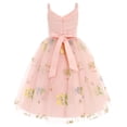 thumbnail image 4 of Robes pour Filles Robe à Bretelles Sans Manches avec Broderie de Fleurs Robe de Princesse d'Anniversaire pour Enfants Robe Ado Fille Rose 4 Ans-6 Ans, 4 of 4